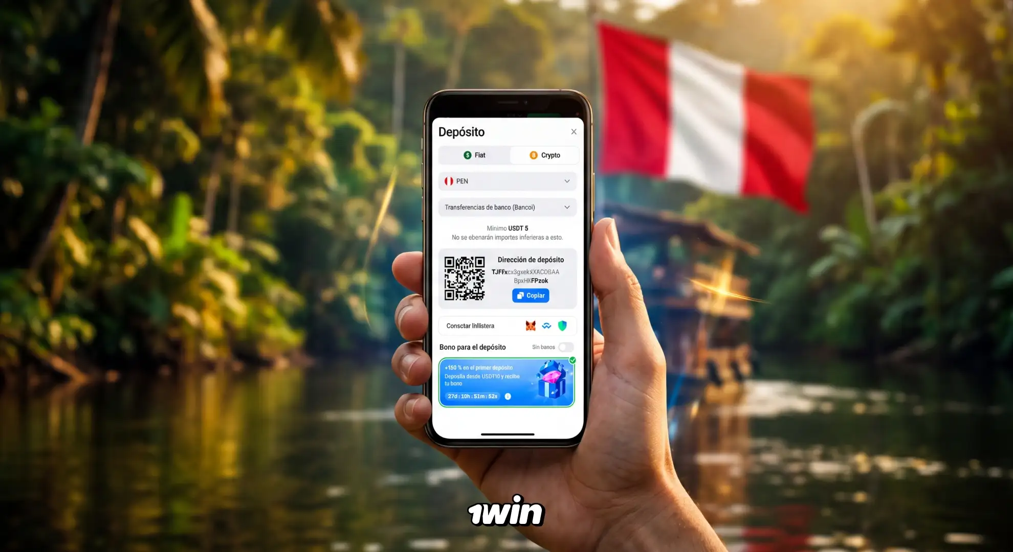 Métodos de pago de 1win Perú: Plin, Yape y cripto
